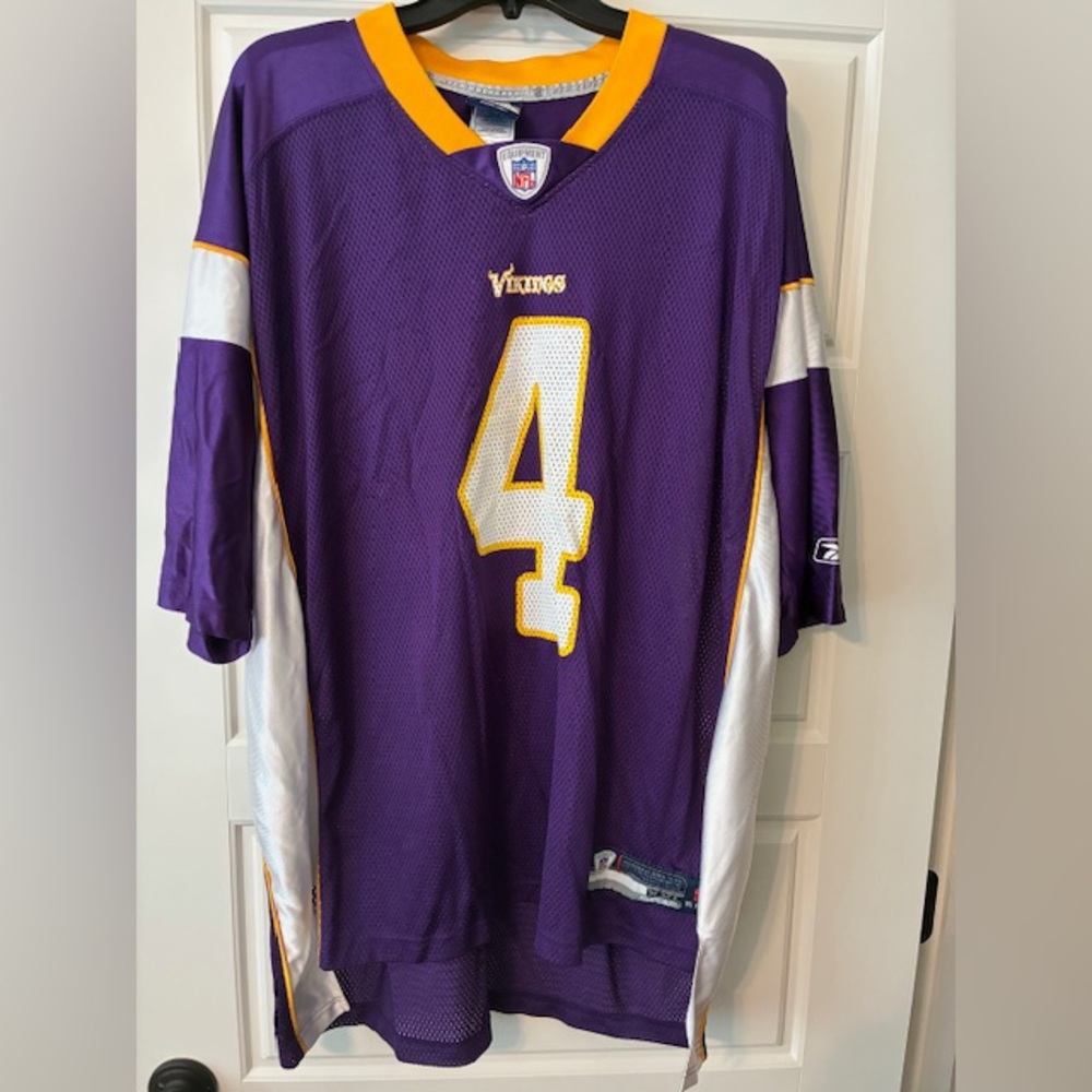 Bret Farve Purple and Gold Viking Sports Jersey Favre